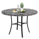 VECELO 36" Round Faux Marble Dining Table