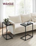 VASAGLE C Shape Industrial Side Table - Ebony Black