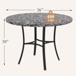 VECELO 36" Round Faux Marble Dining Table
