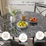 VECELO 36" Round Faux Marble Dining Table