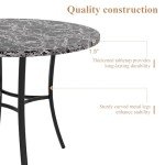 VECELO 36" Round Faux Marble Dining Table