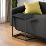 VASAGLE C Shape Industrial Side Table - Ebony Black