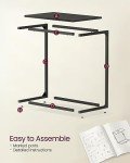 VASAGLE C Shape Industrial Side Table - Ebony Black