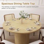 47-Inch Round Farmhouse Dining Table in Natural
