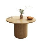 47-Inch Round Farmhouse Dining Table in Natural