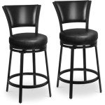 Set of 2 Swivel Bar Stools with Backs