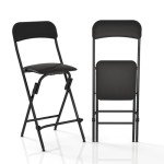 Tall Folding Bar Stool with Back - 2 Pack