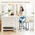 Modern Black Barrel Counter Stools Set of 2