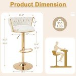 Adjustable Velvet Bar Stools Set of 2