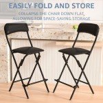 Tall Folding Bar Stool with Back - 2 Pack