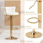 Adjustable Velvet Bar Stools Set of 2