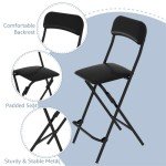 Tall Folding Bar Stool with Back - 2 Pack