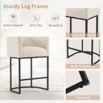 Modern Black Barrel Counter Stools Set of 2