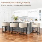 Modern Black Barrel Counter Stools Set of 2