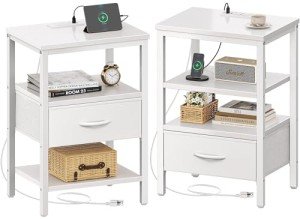 Nightstand Set with Charging Station - 2 Pack