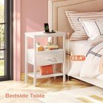 Nightstand Set with Charging Station - 2 Pack