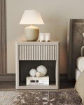 Set of 2 Modern Wood Nightstands with Drawer
