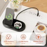 Nightstand Set with Charging Station - 2 Pack