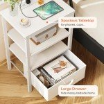 Nightstand Set with Charging Station - 2 Pack
