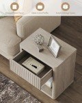 Set of 2 Modern Wood Nightstands with Drawer
