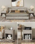 Set of 2 Modern Wood Nightstands with Drawer