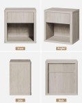 Set of 2 Modern Wood Nightstands with Drawer