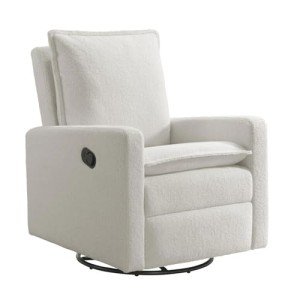 Oxford Baby Uptown White Upholstered Swivel Glider Chair