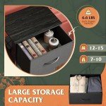 Stylish 4-Drawer Fabric Dresser in Charcoal Black