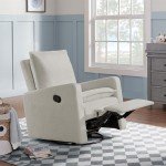 Oxford Baby Uptown White Upholstered Swivel Glider Chair