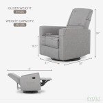 Light Grey 360° Swivel Glider Rocking Chair