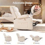Oversized Swivel Rocker Recliner Chair with Cupholder