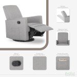 Light Grey 360° Swivel Glider Rocking Chair