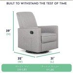Light Grey 360° Swivel Glider Rocking Chair