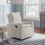 Oxford Baby Uptown White Upholstered Swivel Glider Chair