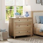 WAMPAT Farmhouse Nightstand Set with 3 Drawers