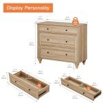 WAMPAT Farmhouse Nightstand Set with 3 Drawers