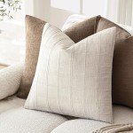 Linen Check Throw Pillow Covers - Set of 2