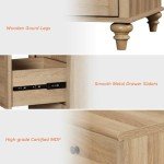 WAMPAT Farmhouse Nightstand Set with 3 Drawers