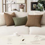 Linen Check Throw Pillow Covers - Set of 2