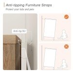 WAMPAT Farmhouse Nightstand Set with 3 Drawers
