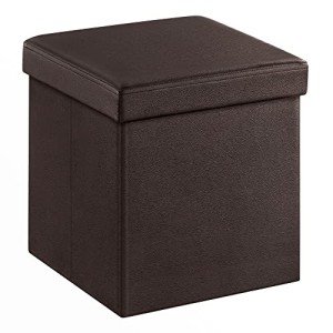 Brown Storage Ottoman with Footstool - 15 Inches