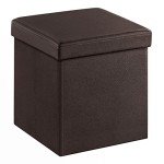 Brown Storage Ottoman with Footstool - 15 Inches