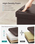 Brown Storage Ottoman with Footstool - 15 Inches