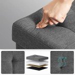 Slate Gray Foldable Storage Ottoman Bench