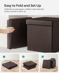 Brown Storage Ottoman with Footstool - 15 Inches