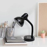 Black Metal Desk Lamp with Flexible Neck