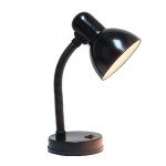 Black Metal Desk Lamp with Flexible Neck