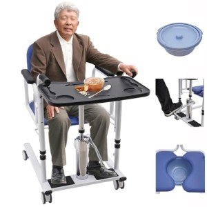Portable Hydraulic Patient Lift Chair with Split Seat