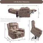 JUUXO Power Lift Recliner with Massage and USB