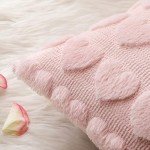 Light Pink Heart Decorative Pillow Covers, 18x18 Inch